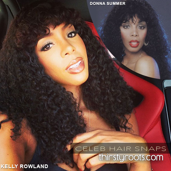 Kelly Rowlands   luce el estilo  de cabello de Donna&nbsp;Summer.