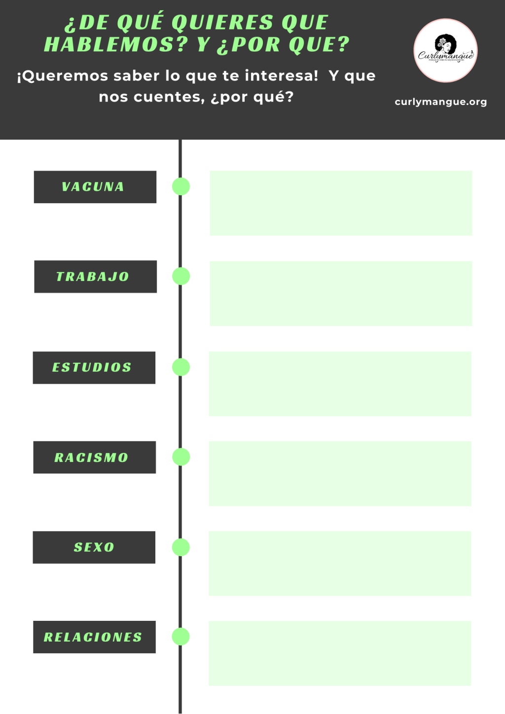 ¿De qué quieres que&nbsp;hablemos?