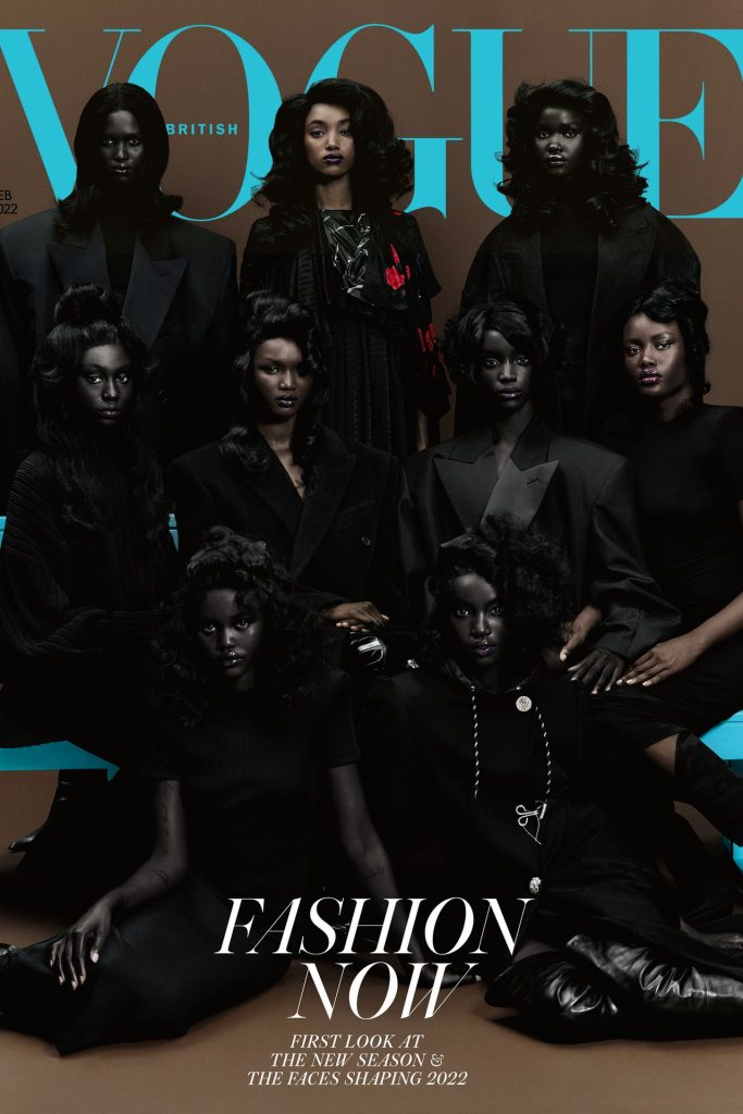 El Vogue Británico reivindica la belleza africana poniendo nueve modelos negras de ese continente en su portada  